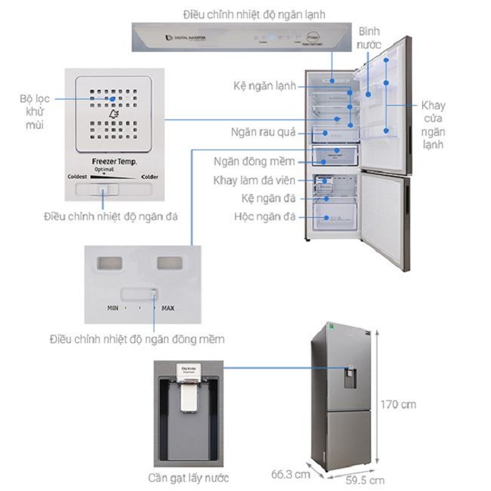 Tủ lạnh Samsung 307 lít Inverter RB30N4170S8/SV