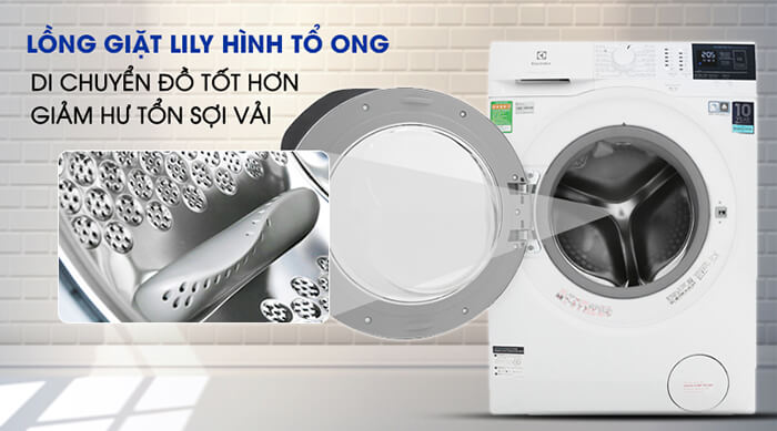 Máy giặt Electrolux 10 kg lồng ngang EWF1024BDWA lồng giặt lily