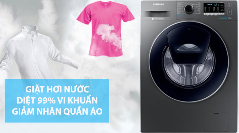 Máy giặt Samsung Inverter 9 kg WW90K54E0UX/SV giặt hơi nước
