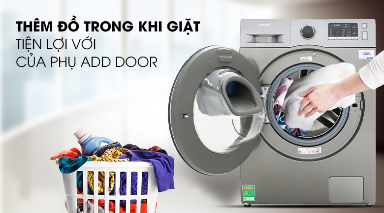 Máy giặt Samsung Addwash Inverter 10 kg WW10K54E0UX/SV thêm đồ giặt khi giặt
