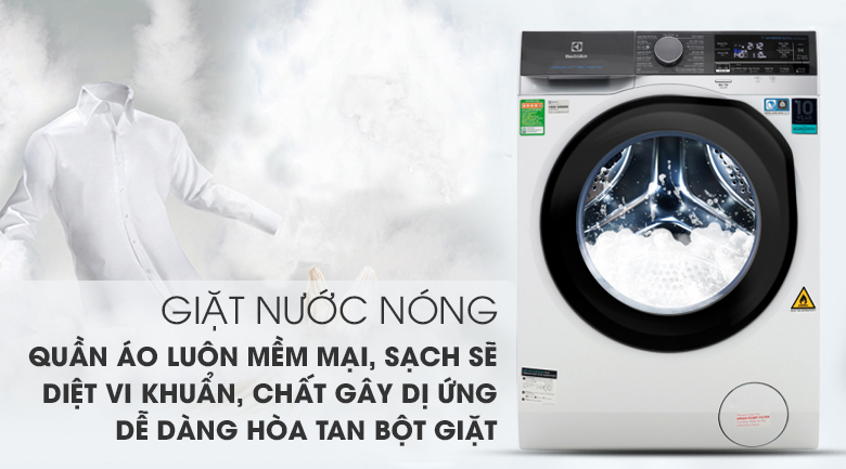 Máy giặt sấy Electrolux inverter 10 kg EWW1042AEWA nước nóng