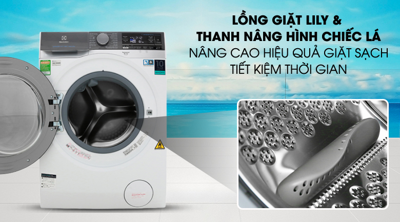 Máy giặt sấy Electrolux inverter 10 kg EWW1042AEWA lồng giặt lily