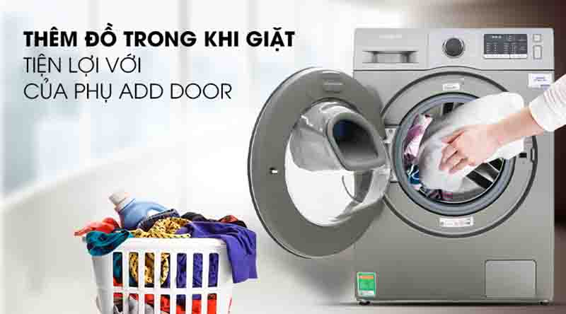 Máy giặt Samsung Addwash Inverter 10 kg WW10K44G0YW/SV cửa phụ