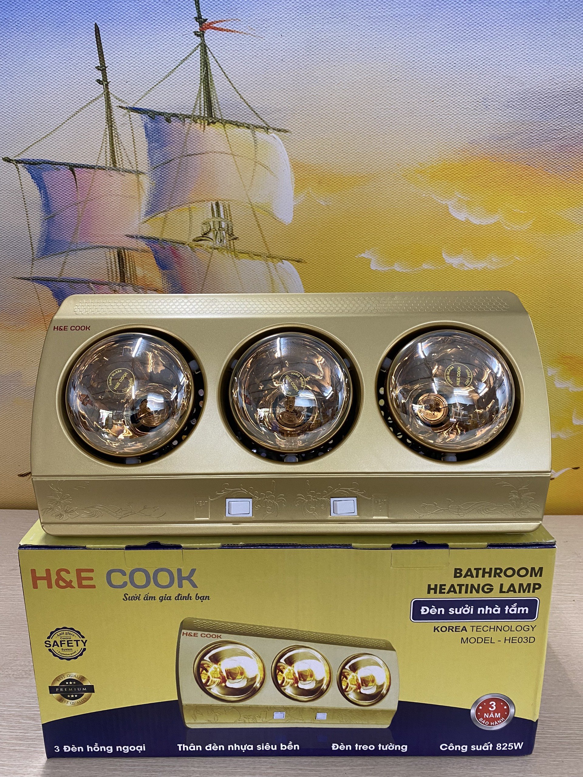 Đèn sưởi nhà tắm cao cấp H&E Cook HE03D - Điện Máy Phương Linh
