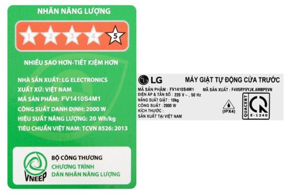 Máy giặt LG AI DD Inverter 10 kg FV1410S4M1 - Hình ảnh 9