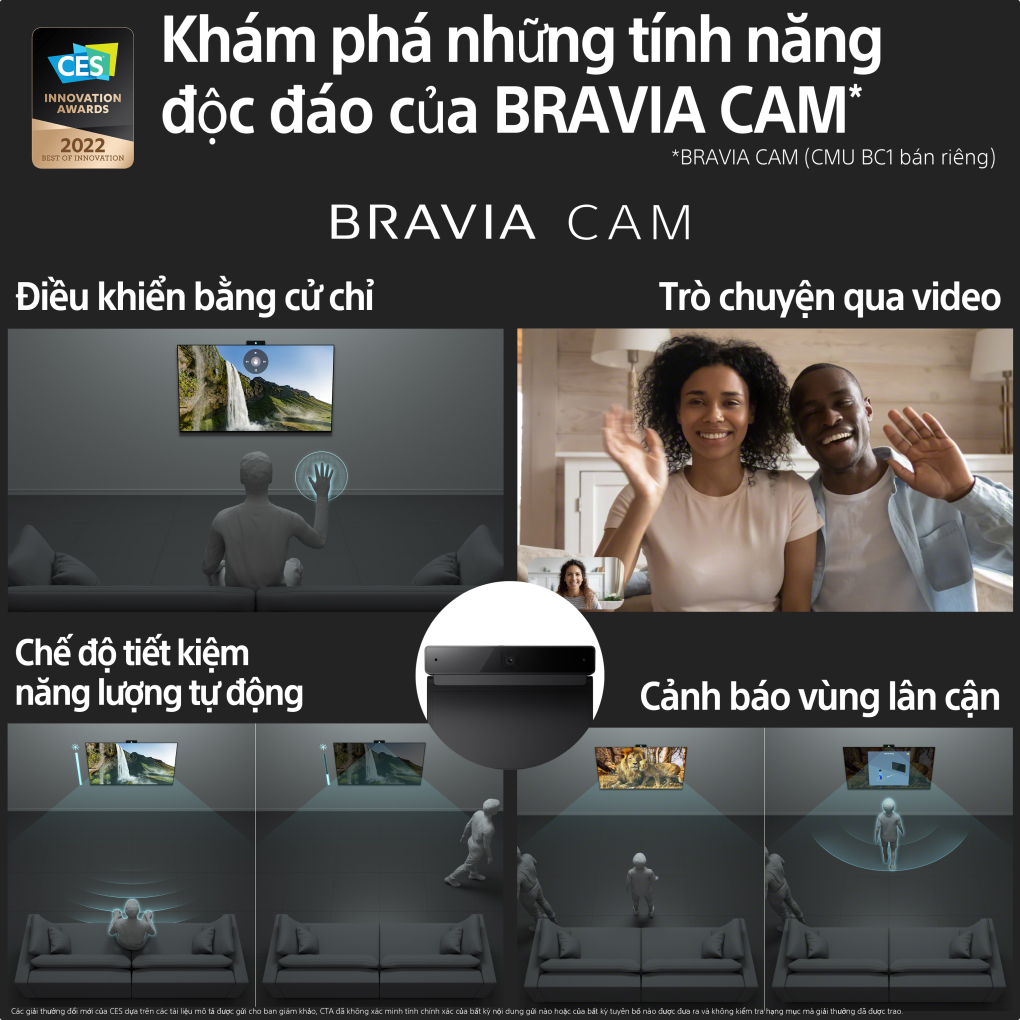 Google Tivi Sony 4K 55 inch KD-50X80K - Bravia CAM