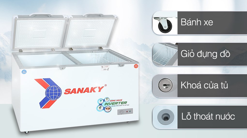 Tủ đông Sanaky Inverter 280 lít TD.VH4099W4K - Tiện ích