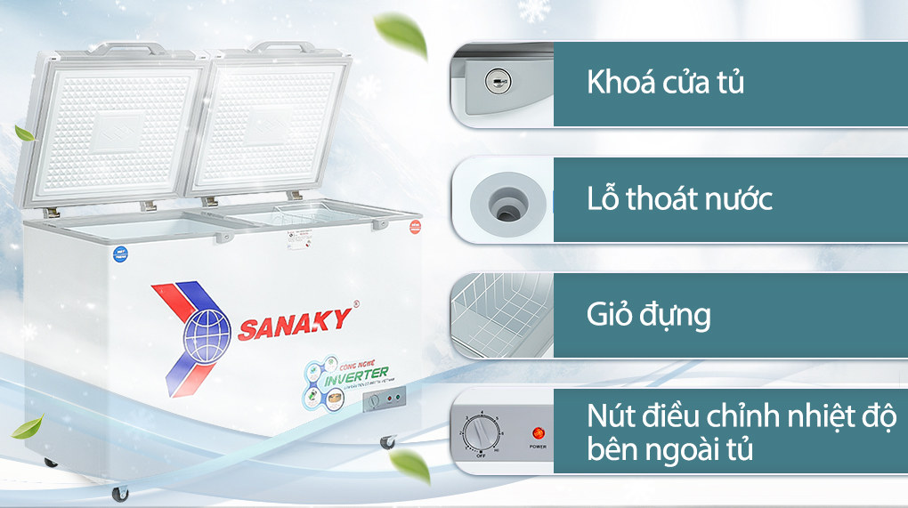 Tủ đông Sanaky Inverter 260 lít VH-3699W4K - Tiện ích