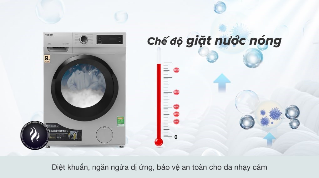 Máy giặt Toshiba Inverter 9.5 Kg TW-BK105S3V(SK) - Giặt nước nóng.