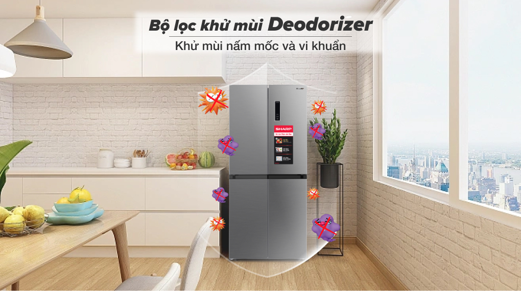 Tủ lạnh Sharp Inverter 362 lít SJ-FX420V-SL - Bộ lọc khử mùi