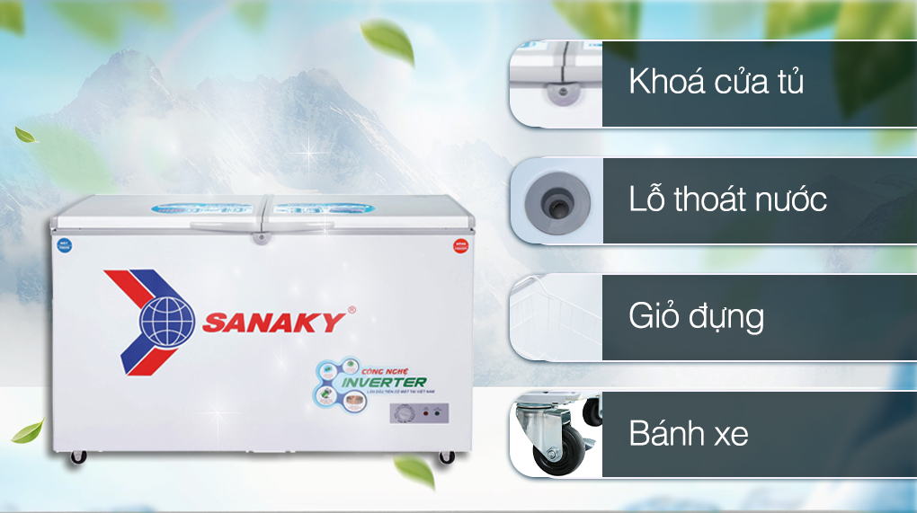 Tủ đông Sanaky Inverter 485 lít VH-6699W3 - Tiện ích