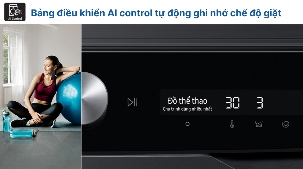 Máy giặt Samsung Inverter 10 kg WW10TP44DSB/SV - Bảng điều khiển AI Control