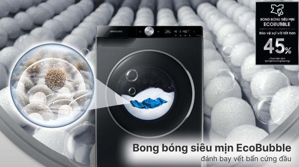 Máy giặt Samsung AI Inverter 9kg WW90TP44DSB/SV - Công nghệ bong bóng