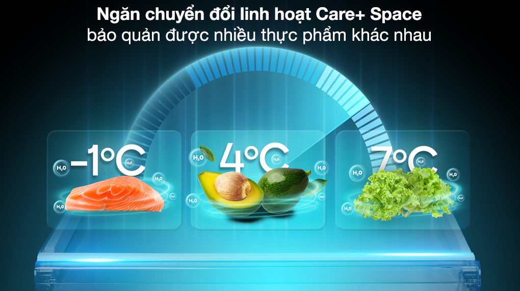 Tủ lạnh Casper Inverter 425 lít Multi door RM-430VBM - Ngăn chuyển đổi linh hoạt Care+ Space
