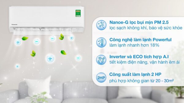Điều hòa Panasonic 1 chiều 18.000BTU inverter RU18AKH-8 - Hình ảnh 2