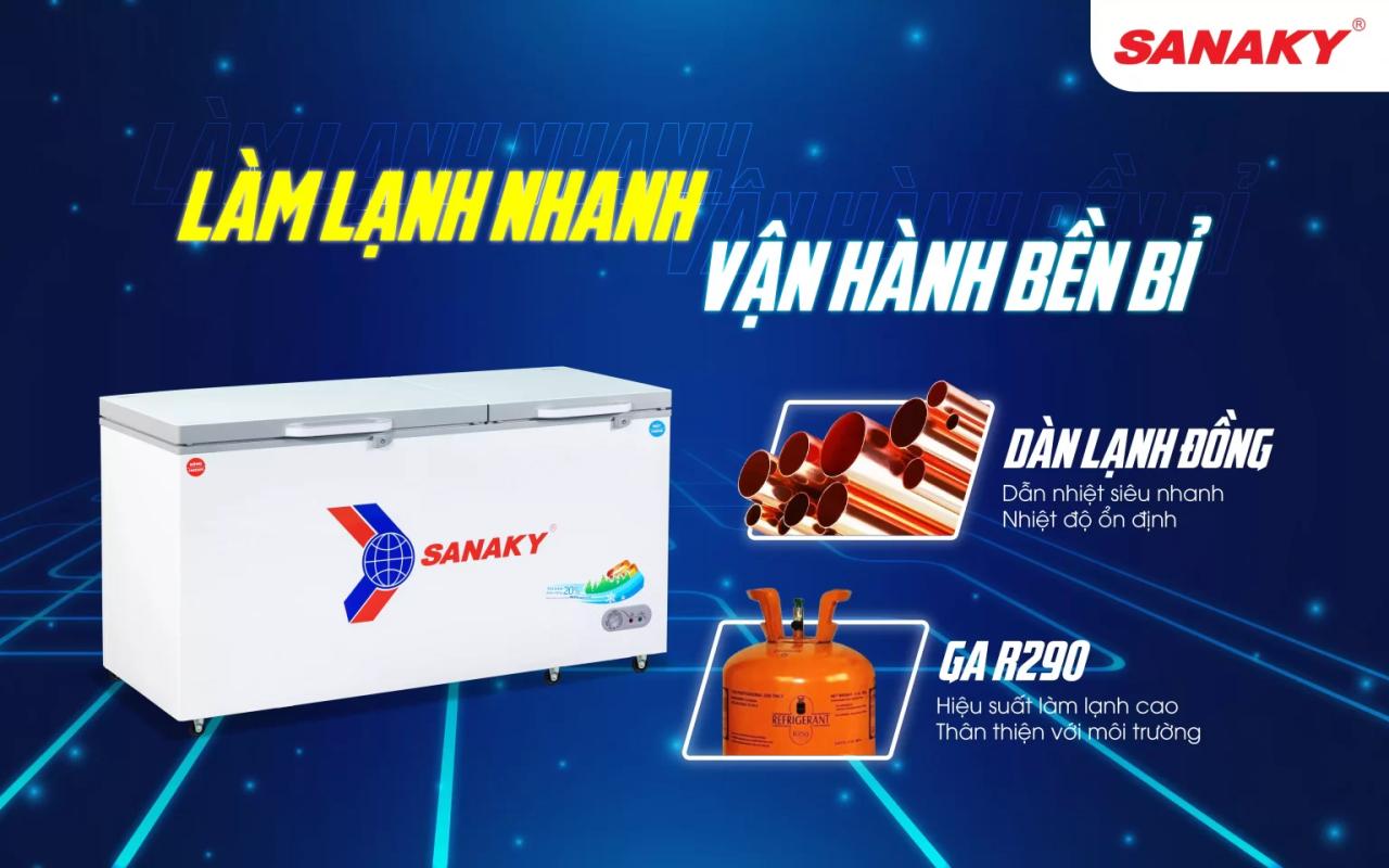 Dàn lạnh đồng, công nghệ làm lạnh nhanh trên tủ đông VH-6699W2K