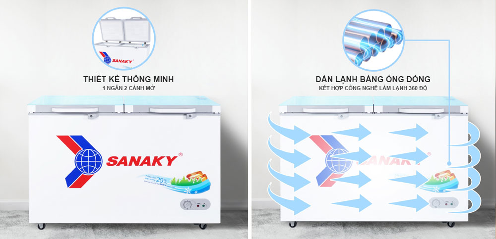 Tủ đông 1 ngăn 2 cánh sanaky vh-4099a2kd