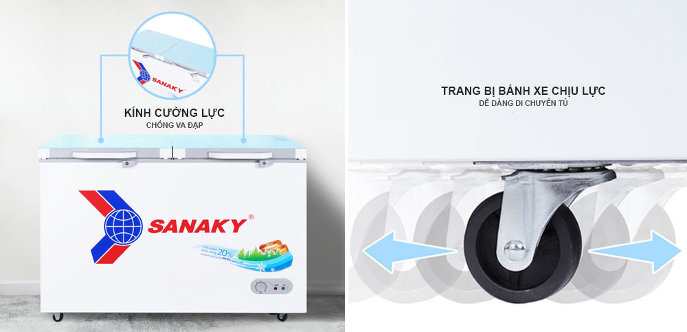 Tủ đông kính cường lực sanaky vh-4099a2kd