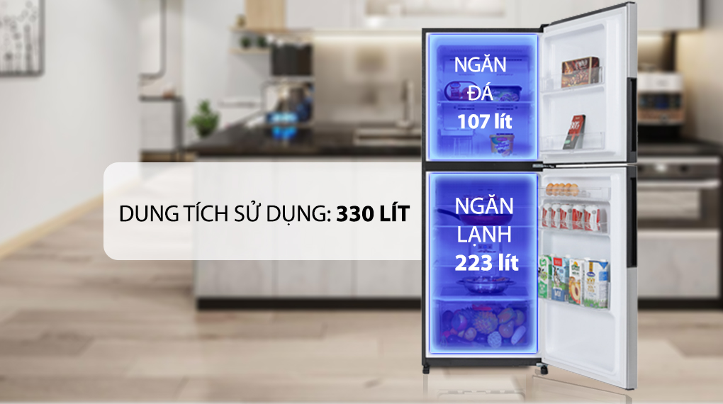 Tủ lạnh Sharp Inverter 330 lít SJ-XP352AE-SL - Dung tích