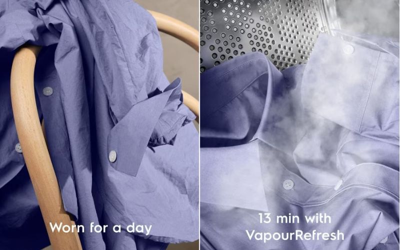  Công nghệ VapourRefresh phục hồi quần áo nhanh chóng, là phẳng các nếp nhăn