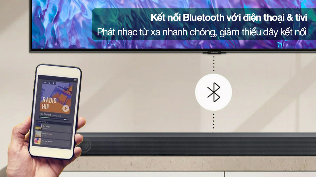Bộ loa thanh Samsung HW-Q600C/XV 360W - Kết nối bluetooth với điện thoại hỗ trợ phát nhạc từ xa, kết nối với tivi giảm thiểu việc sử dụng dây phức tạp Bộ loa thanh Samsung HW-Q600C/XV 360W - Kết nối bluetooth với điện thoại hỗ trợ phát nhạc từ xa, kết nối với tivi giảm thiểu việc sử dụng dây phức tạp