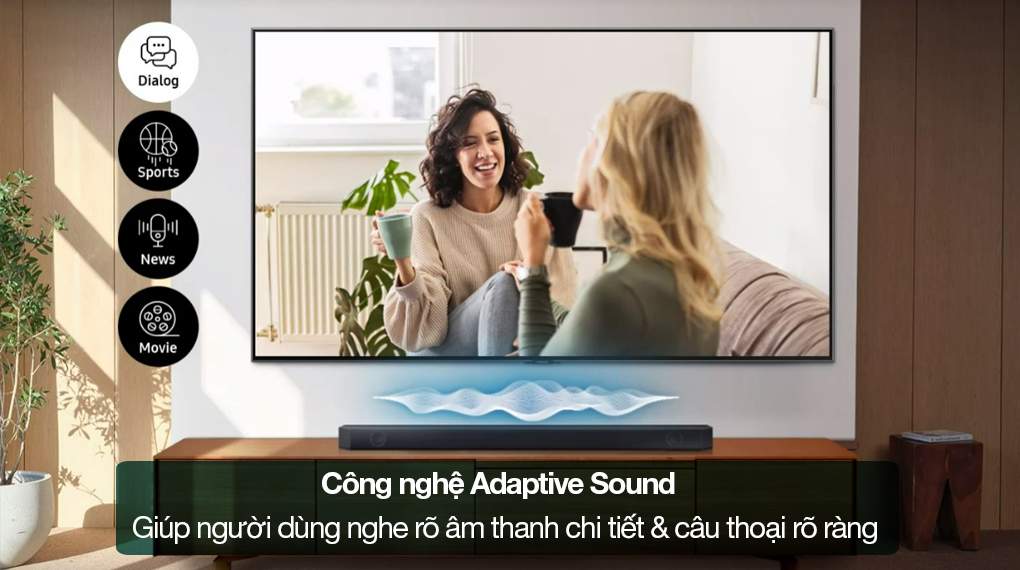 Bộ loa thanh Samsung HW-Q600C/XV 360W - Công nghệ Adaptive Sound tự động tối ưu âm thanh, giúp người nghe cảm nhận được âm thanh chi tiết và giọng nói rõ ràng Bộ loa thanh Samsung HW-Q600C/XV 360W - Công nghệ Adaptive Sound tự động tối ưu âm thanh, giúp người nghe cảm nhận được âm thanh chi tiết và giọng nói rõ ràng