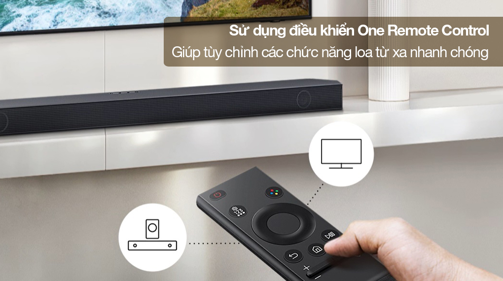 Bộ loa thanh Samsung HW-Q600C/XV 360W - Điều khiển từ xa qua One Remote Control nhanh chóng Bộ loa thanh Samsung HW-Q600C/XV 360W - Điều khiển từ xa qua One Remote Control nhanh chóng