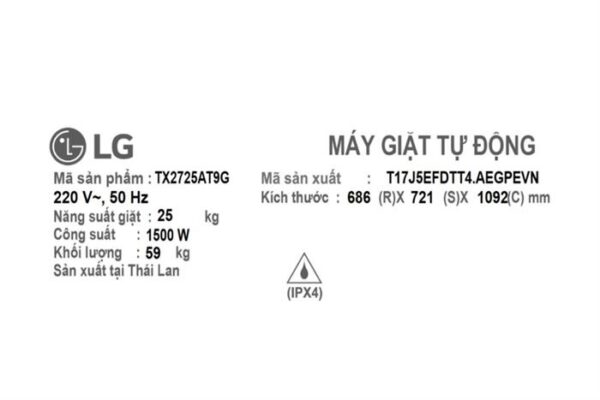 Máy giặt LG Inverter 25 kg TX2725AT9G Mẫu mới - Hình ảnh 7