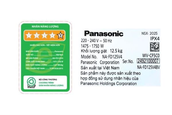 Máy giặt Panasonic Inverter 12.5 kg NA-FD125V4BV Mẫu mới - Hình ảnh 9