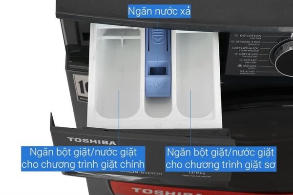 Máy giặt sấy Toshiba Inverter giặt 13 kg - sấy 8 kg TWD-T21BU140UWV(MG) Mẫu mới - Hình ảnh 5