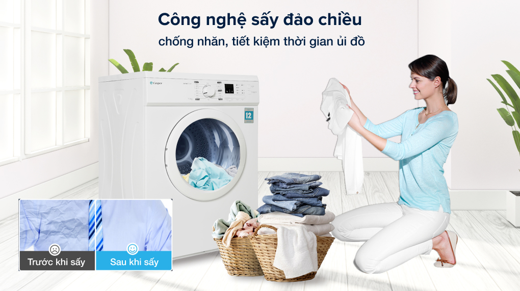 Máy sấy thông hơi Casper 7.2 Kg TD-72VWD - Sấy đảo chiều
