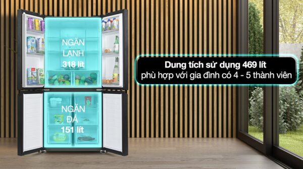 Tủ lạnh Aqua Inverter 469 lít Multi Door AQR-M536XA(GB) - Ảnh 3