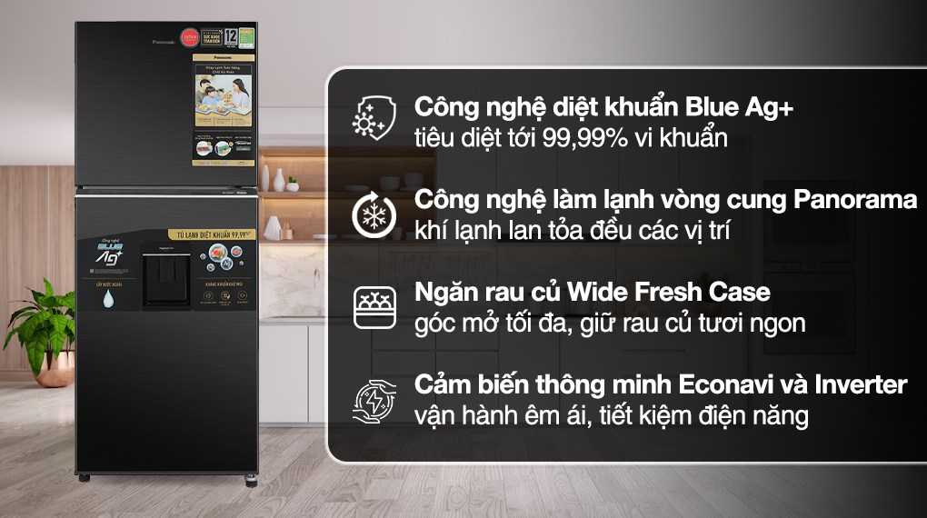 Tủ lạnh Panasonic Inverter 326 lít NR-TL351GVKV - Ảnh 2