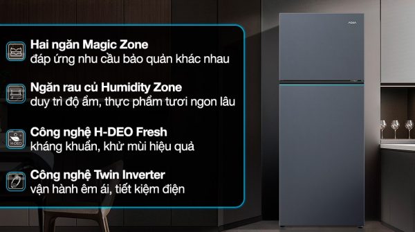 Tủ lạnh Aqua Inverter 455 lít AQR-T518FA(SL) - Ảnh 2