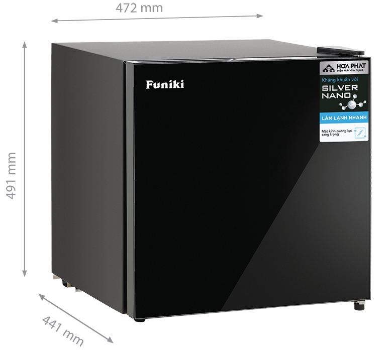 kích thước Tủ lạnh mini Funiki 46 lít HR S646GB 