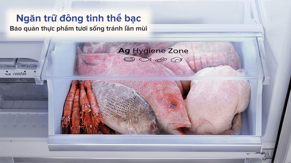 Tủ lạnh Panasonic 550 lít NR-DZ601YGKV - Ngăn trữ đông tinh thế bạc Tủ lạnh Panasonic 550 lít NR-DZ601YGKV - Ngăn trữ đông tinh thế bạc