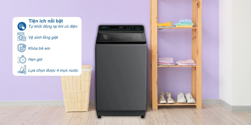 Máy Giặt AW-T26D1400TV(MG) giúp giặt giũ dễ dàng, tiết kiệm thời gian cho người dùng