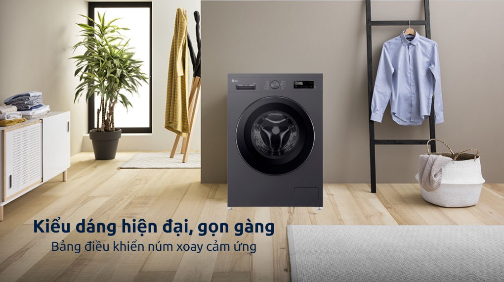Máy giặt LG AI DD Inverter FB1209S6M có thiết kế sang trọng, hiện đại